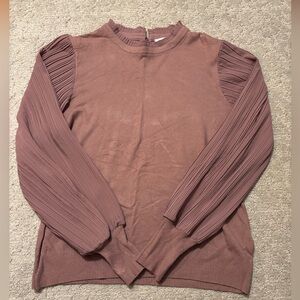Sioni Mauve Pleated Sleeve Blouse